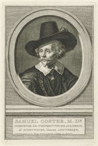 Portret van Samuel Coster, door Jacobus Houbraken, 1708-1780 (Rijksmuseum)